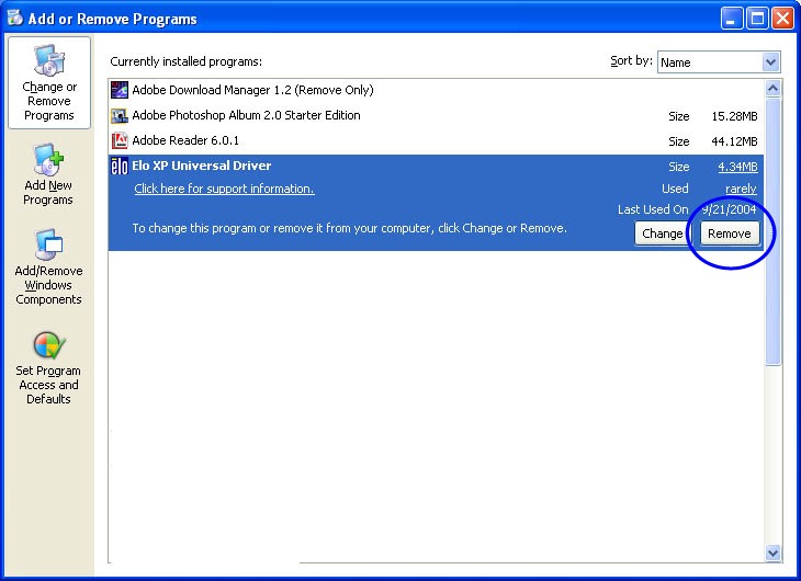 Uninstalling the driver